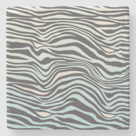 Blauwe Cream Zebra Print Ombre Stenen Onderzetter