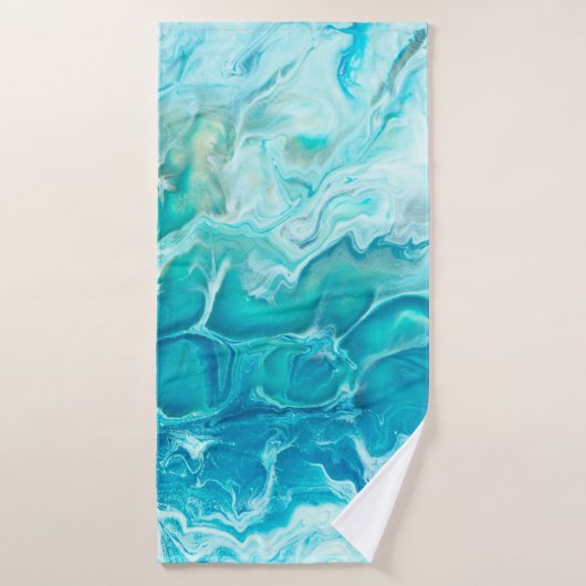 Blauwe creatieve abstracte handbeschilderde achter badhanddoek (Badhanddoek)