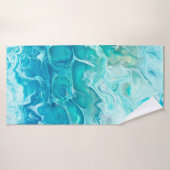 Blauwe creatieve abstracte handbeschilderde achter badhanddoek (Badhanddoek)