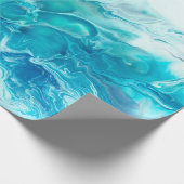Blauwe creatieve abstracte handbeschilderde achter cadeaupapier (Hoek)