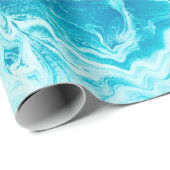 Blauwe creatieve abstracte handbeschilderde achter cadeaupapier (Rol Hoek)