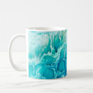 Blauwe creatieve abstracte handbeschilderde achter koffiemok