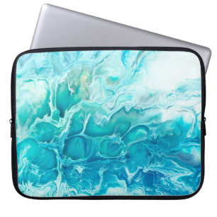 Blauwe creatieve abstracte handbeschilderde achter laptop sleeve