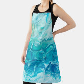 Blauwe creatieve abstracte handbeschilderde achter schort (Insitu)