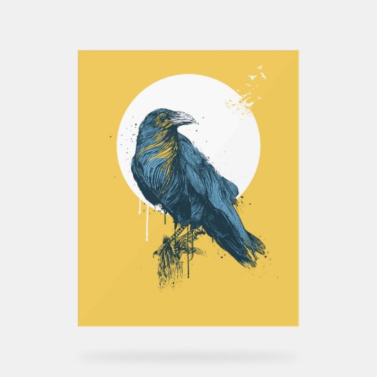 Blauwe crème acryl bord (Voorkant)