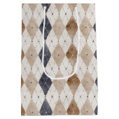 Blauwe Crème Argyle Vaderdag Medium Cadeauzakje (Achterkant)