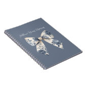 Blauwe Crème Bloemenslint Notitieboek (Rechterzijde)