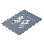 Blauwe Crème Bloemenslint Notitieboek (Linkerzijde)