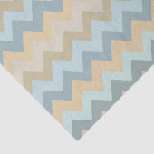 Blauwe crème Chevron strepen Tissuepapier (Detail)