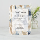 Blauwe Crème Oceaan Zee Zand Strand Abstract Kaart (Staand voorkant)