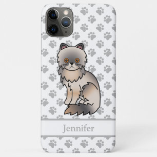 Blauwe Crème Perzische Mopshond Cute Cartoon Kat & Case-Mate iPhone Case