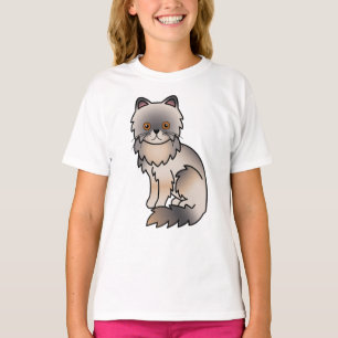 Blauwe Crème Perzische Mopshond Cute Cartoonkatill T-shirt