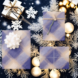 Blauwe crème tartan plaid boerderij rustieke gingh inpakpapier vel