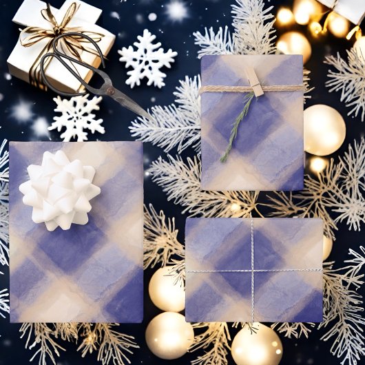 Blauwe crème tartan plaid boerderij rustieke gingh inpakpapier vel