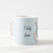 Blauwe Crème Teddybeer Koffiemok (Voorkant links)