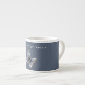 Blauwe Crème Vlinder Espresso Kop (Voorkant rechts)