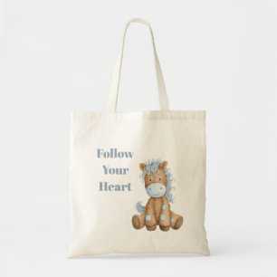 Blauwe Crème Zebra Olifant Tote Bag