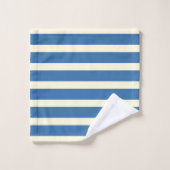 Blauwe crèmekleurige strepen bad handdoek (Wasdoekje)