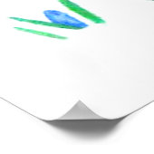 Blauwe Crocus Bloemen Print (Hoek)