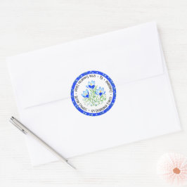 Blauwe Crocus Bruiloft Ronde Sticker