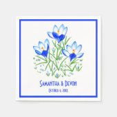 Blauwe Crocus Bruiloft Servet (Voorkant)