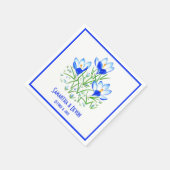 Blauwe Crocus Bruiloft Servet (Hoek)