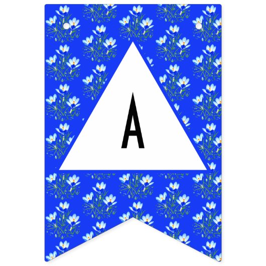 Blauwe Crocus Bruiloft Vlaggetjes (Tweede vlag)