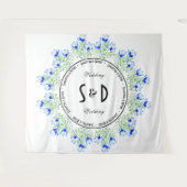 Blauwe Crocus Grote Huwelijk Achtergrond Wandkleed (Voorkant (horizontaal))