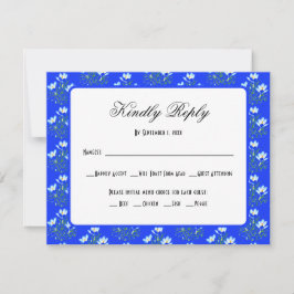 Blauwe Crocus Huwelijks RSVP Kaart
