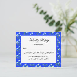 Blauwe Crocus Huwelijks RSVP Kaart