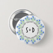 Blauwe Crocus Trouwvloer Decal Ronde Button 5,7 Cm (Voorkant /achterkant)