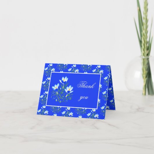 Blauwe Crocussen Bedankkaart (Voorkant)