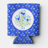 Blauwe Crocussen Bruiloft Blikjeskoeler (Voorkant)