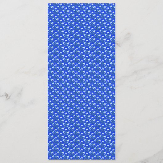 Blauwe Crocussen Bruiloft Menu (Achterkant)