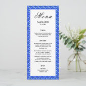 Blauwe Crocussen Bruiloft Menu (Staand voorkant)