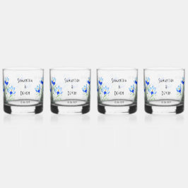 Blauwe Crocussen Whisky Glazen