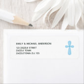 Blauwe Cross Return Address Labels katholiek (Insitu)
