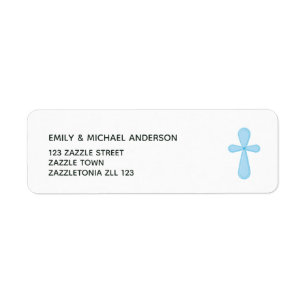 Blauwe Cross Return Address Labels katholiek