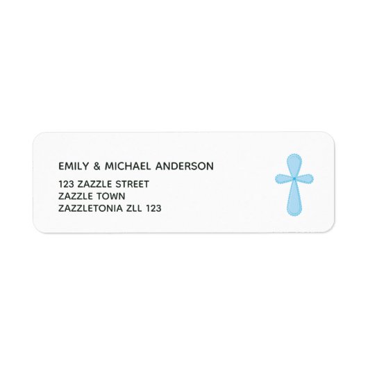 Blauwe Cross Return Address Labels katholiek (Voorkant)