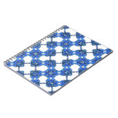 Blauwe Crossweave bloemen Notitieboek (Linkerzijde)