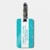 Blauwe Cuba-kaart Bagagelabel (Achterkant verticaal)