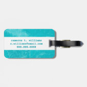 Blauwe Cuba-kaart Bagagelabel (Achterkant horizontaal)