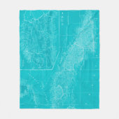 Blauwe Cuba-kaart Fleece Deken (Voorkant)