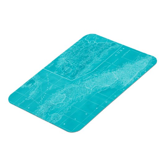 Blauwe Cuba-kaart Magneet (Linkerzijde)