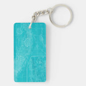 Blauwe Cuba-kaart Sleutelhanger (achterkant)