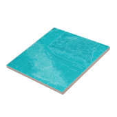 Blauwe Cuba-kaart Tegeltje (Zijkant)