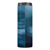 Blauwe cumuluswolken thermosbeker (Achterkant)
