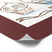 Blauwe cupcake Art Poster afdrukken (Hoek)