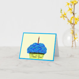 Blauwe Cupcake Ballonnen Verjaardag Bedankt Kaart