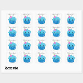 Blauwe Cupcake Dank Je Wel Vierkante Sticker (Vel)
